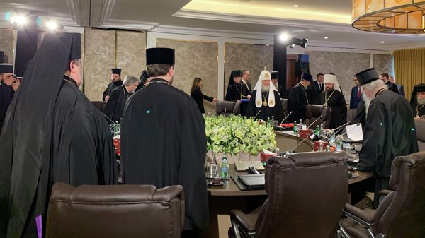Патриарх Московский Кирилл и представители ряда поместных православных церквей в Аммане Патриарх Московский Кирилл и представители ряда поместных православных церквей в Аммане