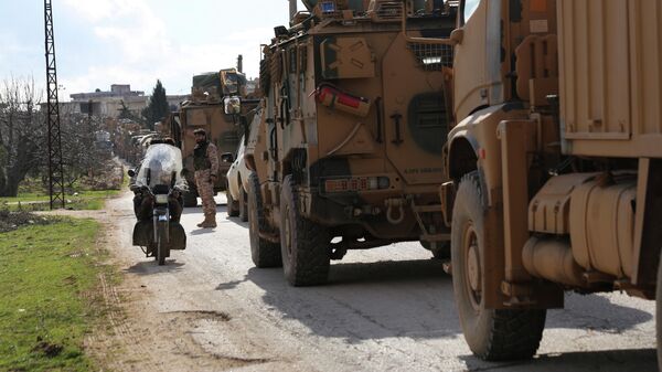 Турецкий военный конвой в провинции Идлиб Турецкий военный конвой в провинции Идлиб