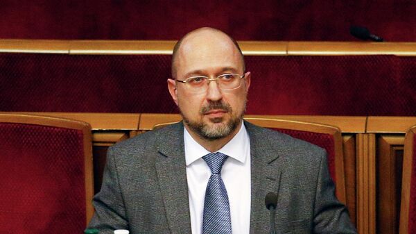 Премьер-министр Украины Денис Шмыгаль на внеочередном заседании Верховной рады Украины в Киеве Премьер-министр Украины Денис Шмыгаль на внеочередном заседании Верховной рады Украины в Киеве