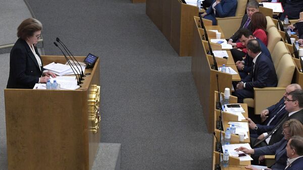 Заместитель председателя комитета Госдумы по федеративному устройству и вопросам местного самоуправления Валентина Терешкова на пленарном заседании Государственной Думы РФ Заместитель председателя комитета Госдумы по федеративному устройству и вопросам местного самоуправления Валентина Терешкова на пленарном заседании Государственной Думы РФ