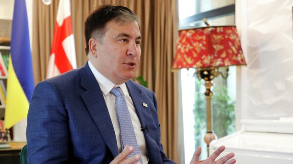 Михаил Саакашвили во время интервью в своем доме Михаил Саакашвили во время интервью в своем доме