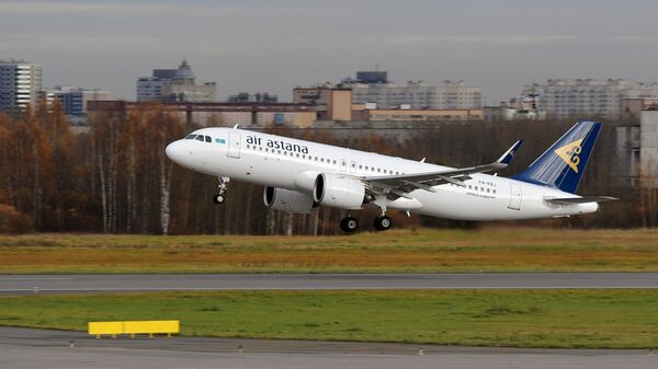 Самолет Airbus A320neo авиакомпании Air Astana Самолет Airbus A320neo авиакомпании Air Astana