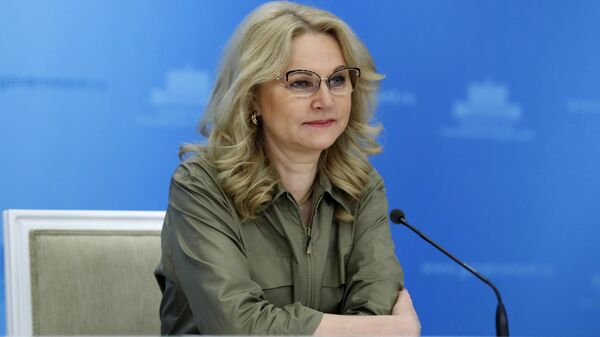 Заместитель председателя правительства РФ Татьяна Голикова во время брифинга в Доме правительства РФ Заместитель председателя правительства РФ Татьяна Голикова во время брифинга в Доме правительства РФ
