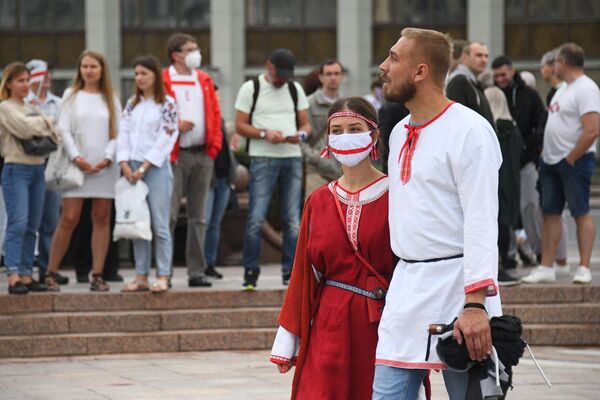 Участники акции протеста в Минске Участники акции протеста в Минске