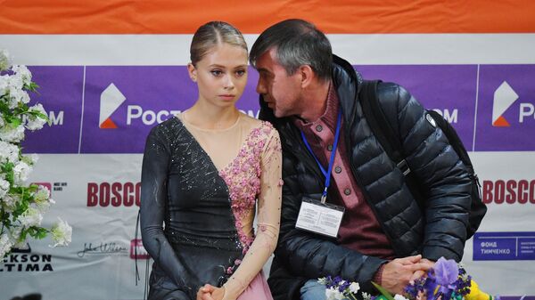 Станислава Молчанова и ее тренер Алексей Урманов Станислава Молчанова и ее тренер Алексей Урманов