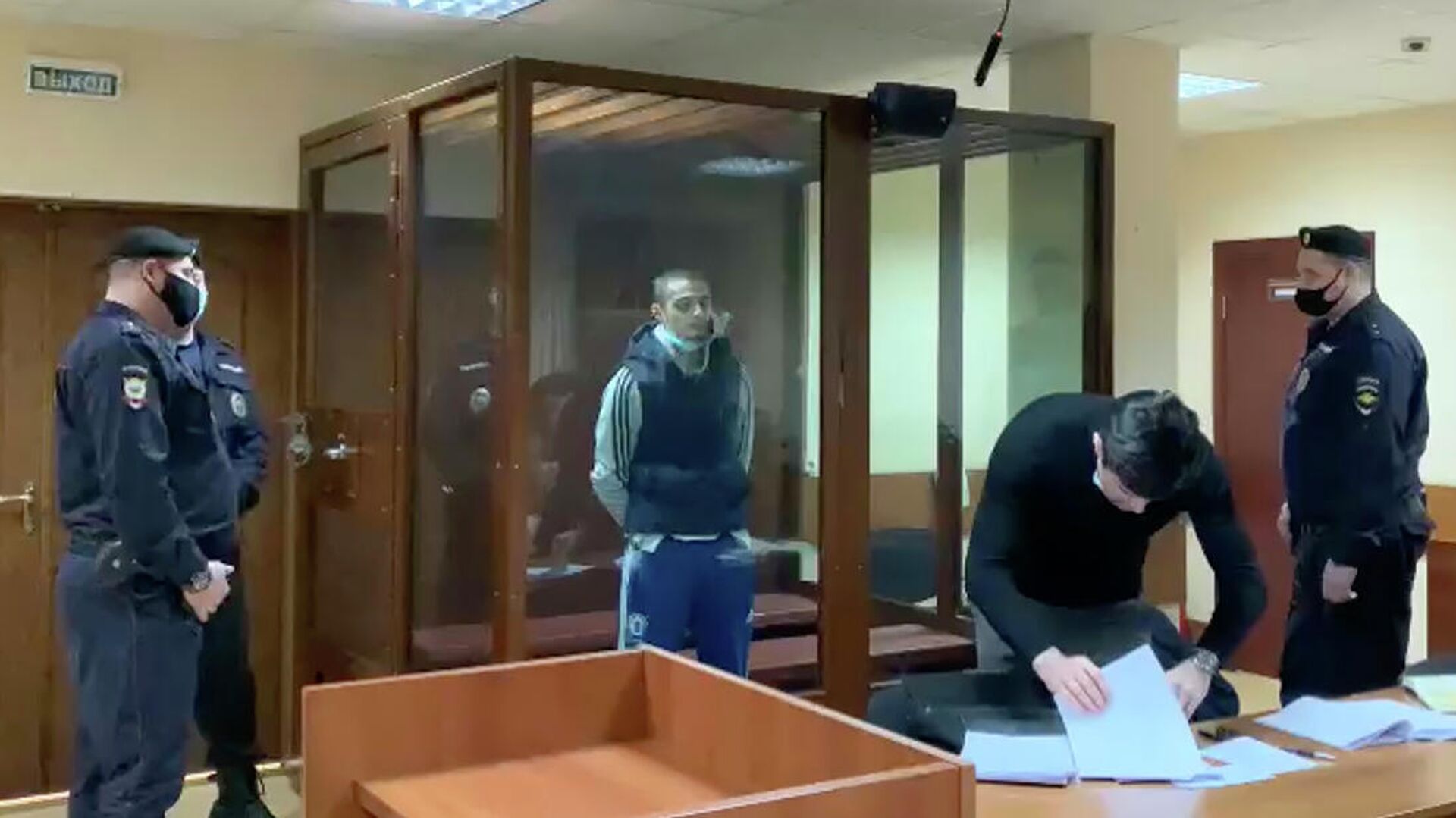 Сайд-Мухамад Джумаев в суде. Кадр видео Сайд-Мухамад Джумаев в суде. Кадр видео - РИА Новости, 1920, 28.01.2021