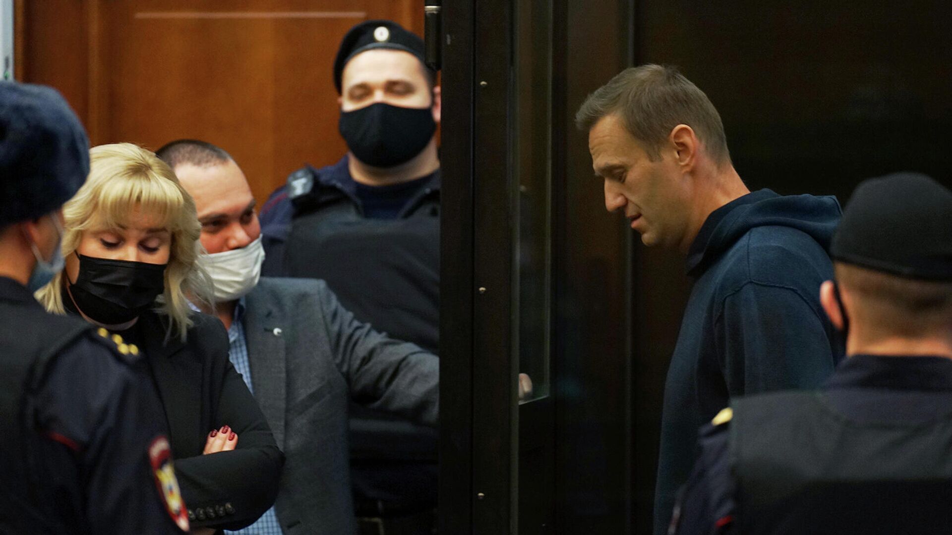 Алексей Навальный во время заседания Мосгорсуда Алексей Навальный во время заседания Мосгорсуда - РИА Новости, 1920, 02.02.2021