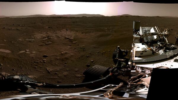 Панорама Марса снятая исследовательским аппаратом NASA's Perseverance Mars Rover. 20 февраля 2021 Панорама Марса снятая исследовательским аппаратом NASA's Perseverance Mars Rover. 20 февраля 2021