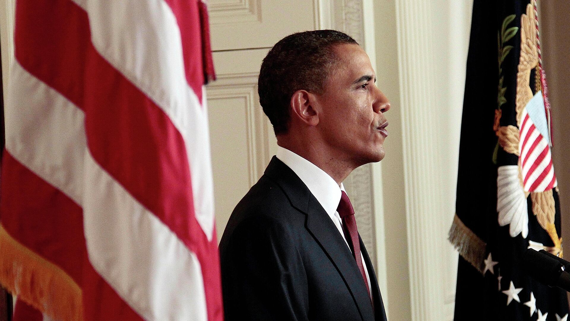 Президент США Барак Обама после объявления о ликвидации Усамы бен Ладена. 2 мая 2011  - РИА Новости, 1920, 10.08.2021
