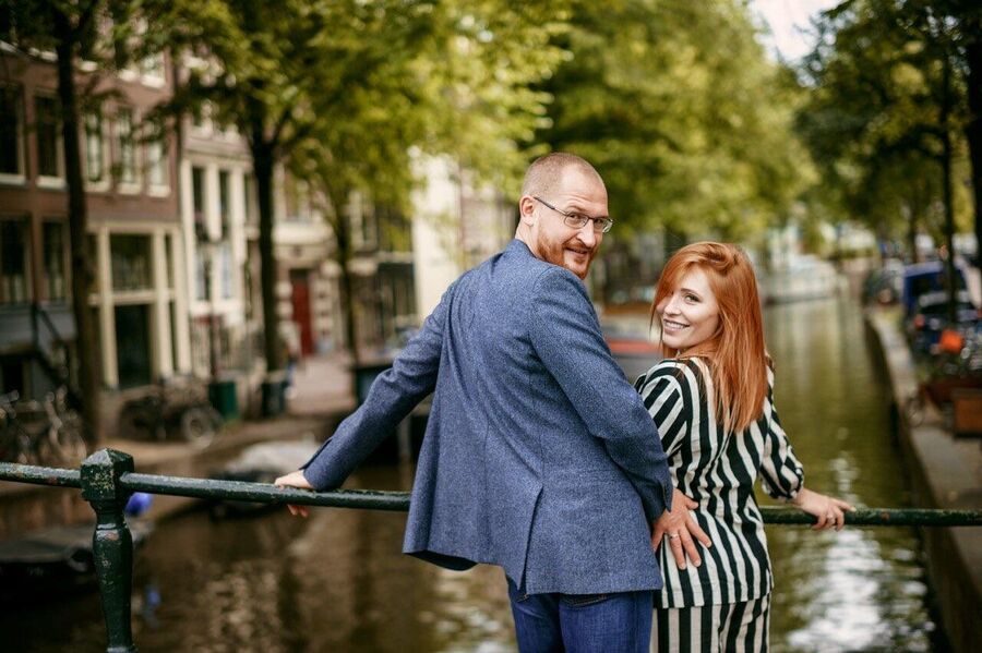 Анастасия Спиридонова с мужем в Амстердаме