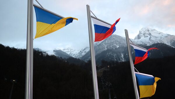 Флаги Украины и России Флаги Украины и России