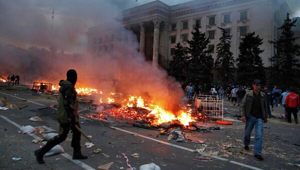 Участник столкновений возле Дома профсоюзов в Одессе, Украина Участник столкновений возле Дома профсоюзов в Одессе, Украина