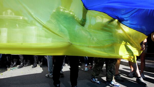Митинг украинских радикалов у Российского посольства в Киеве Митинг украинских радикалов у Российского посольства в Киеве