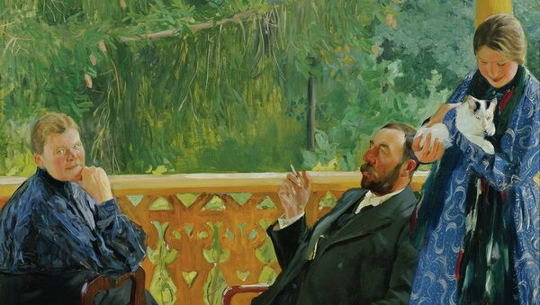 Портрет семьи Поленова работы Кустодиева. 1905 Портрет семьи Поленова работы Кустодиева. 1905