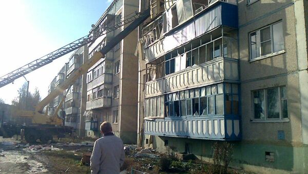 На месте взрыва бытового газа в городе Данков Липецкой области На месте взрыва бытового газа в городе Данков Липецкой области