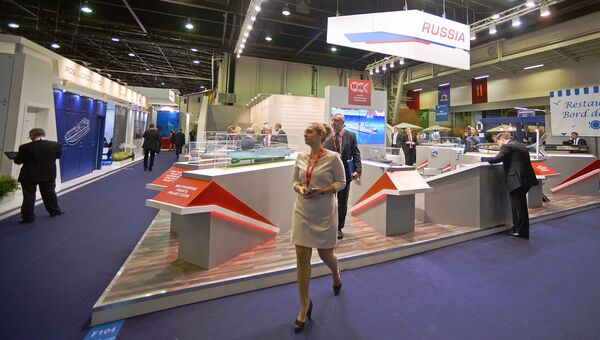 Стенд компании ОСК (объединенная судостроительная корпорация) на 24-й Международной выставке военно-морской техники и вооружения Euronaval 2014 Стенд компании ОСК (объединенная судостроительная корпорация) на 24-й Международной выставке военно-морской техники и вооружения Euronaval 2014