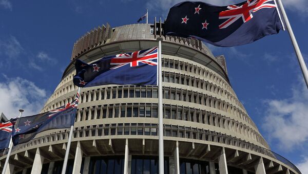 Здание парламента Новой Зеландии в Веллингтоне. Архивное фото Здание парламента Новой Зеландии в Веллингтоне. Архивное фото