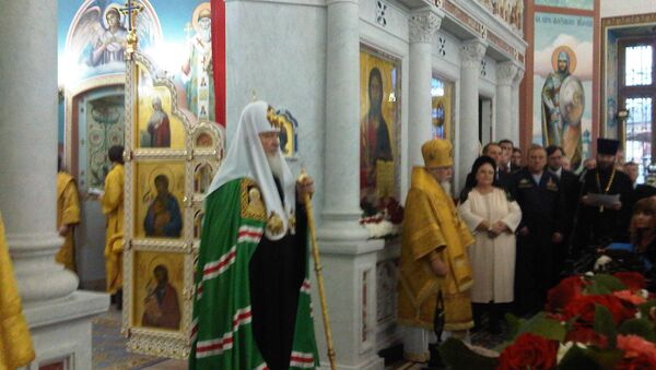Патриарх Московский и всея Руси Кирилл освещает храм при штабе ВДВ Патриарх Московский и всея Руси Кирилл освещает храм при штабе ВДВ