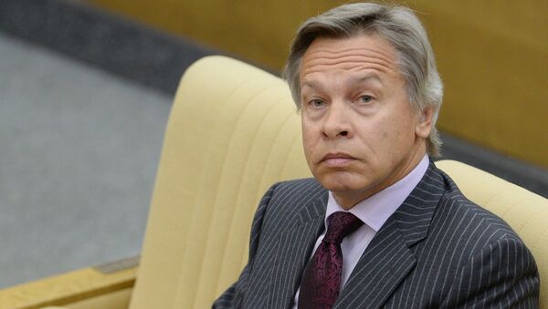 Председатель комитета Государственной Думы РФ по международным делам Алексей Пушков. Архивное фото Председатель комитета Государственной Думы РФ по международным делам Алексей Пушков. Архивное фото
