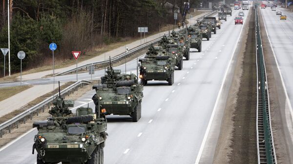 Показательный марш военнослужащих армии США Dragoon Ride в Латвии Показательный марш военнослужащих армии США Dragoon Ride в Латвии