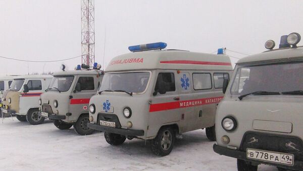 Автомобили скорой помощи в аэропорту Магадана Автомобили скорой помощи в аэропорту Магадана