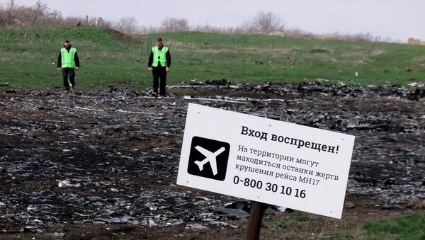 Эксперты из Нидерландов на месте крушения малайзийского самолета Boeing, выполнявшего рейс MH17 Амстердам — Куала-Лумпур. Архивное фото Эксперты из Нидерландов на месте крушения малайзийского самолета Boeing, выполнявшего рейс MH17 Амстердам — Куала-Лумпур. Архивное фото