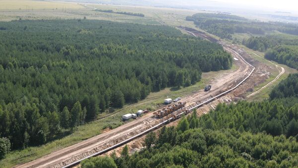 Строительство магистрального газопровода. Архивное фото Строительство магистрального газопровода. Архивное фото