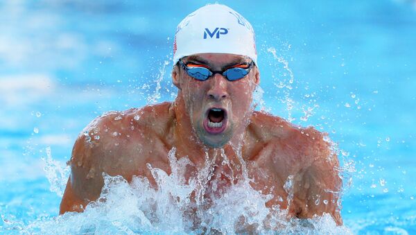 Майкл Фелпс на 200-метровке комплексным плаванием на чемпионате США, 9 августа 2015 Майкл Фелпс на 200-метровке комплексным плаванием на чемпионате США, 9 августа 2015