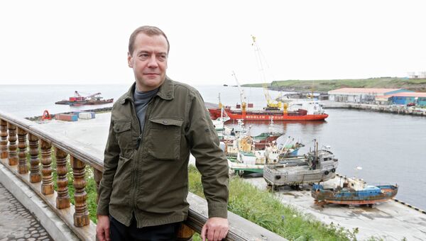 Рабочая поездка премьер-министра РФ Д.Медведева в ДФО. Курильские острова Рабочая поездка премьер-министра РФ Д.Медведева в ДФО. Курильские острова