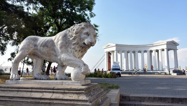 Воронцовская колоннада в Одессе. Архивное фото Воронцовская колоннада в Одессе. Архивное фото