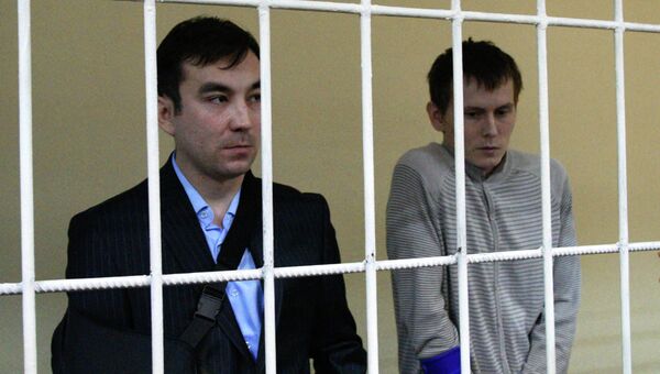 Россияне Евгений Ерофеев (слева) и Александр Александров, задержанные на Украине в мае 2015 года. Архивное фото Россияне Евгений Ерофеев (слева) и Александр Александров, задержанные на Украине в мае 2015 года. Архивное фото