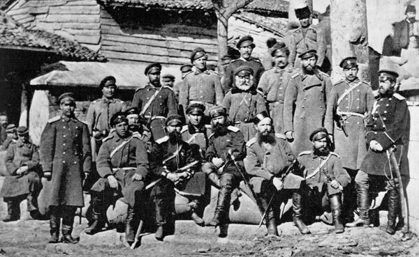 Казаки 23-го полка - участники русско-турецкой войны 1877 - 1878 г. г.. Болгария Казаки 23-го полка - участники русско-турецкой войны 1877 - 1878 г. г.. Болгария