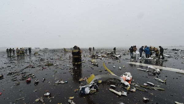 На месте крушения пассажирского самолета Boeing-737-800, который разбился при посадке в аэропорту Ростова-на-Дону. Архивное фото На месте крушения пассажирского самолета Boeing-737-800, который разбился при посадке в аэропорту Ростова-на-Дону. Архивное фото