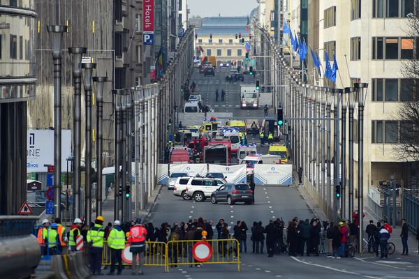 На месте взрыва в метрополитене Брюсселя. 22 марта 2016 год На месте взрыва в метрополитене Брюсселя. 22 марта 2016 год