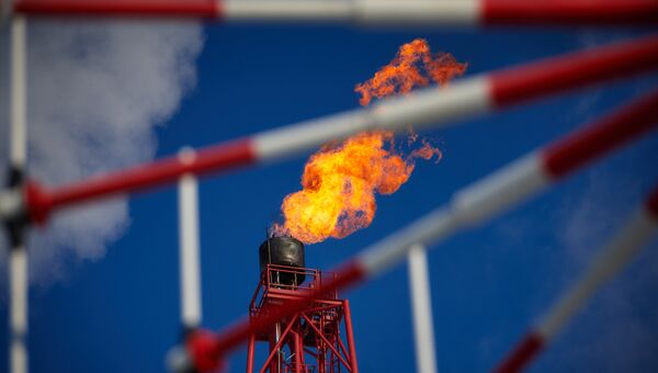 Газовый факел. Архивное фото Газовый факел. Архивное фото