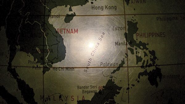 Южно-Китайское море на глобусе. Архивное фото Южно-Китайское море на глобусе. Архивное фото