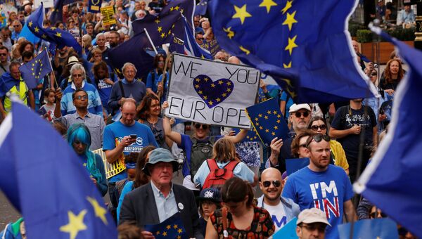 Акция протеста против результатов Brexit в Великобритании Акция протеста против результатов Brexit в Великобритании