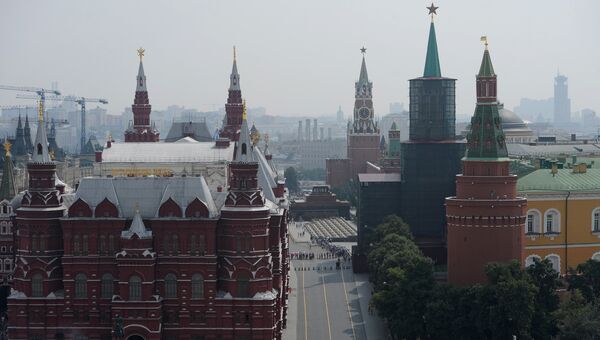 Вид на Государственный исторический музей. Архивное фото Вид на Государственный исторический музей. Архивное фото