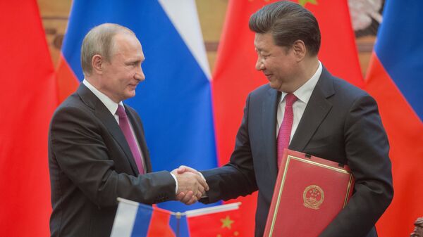Президент России Владимир Путин и председатель Китайской Народной Республики (КНР) Си Цзиньпин Президент России Владимир Путин и председатель Китайской Народной Республики (КНР) Си Цзиньпин