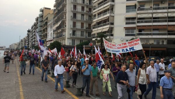В Салониках прошел антиправительственный митинг В Салониках прошел антиправительственный митинг