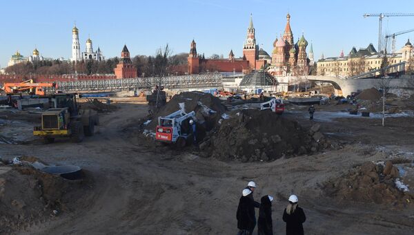 Строительство парка Зарядье в Москве Строительство парка Зарядье в Москве