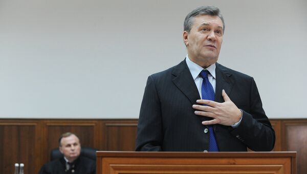 Бывший президент Украины Виктор Янукович дает показания по видеосвязи в Ростовском областном суде. Архивное фото Бывший президент Украины Виктор Янукович дает показания по видеосвязи в Ростовском областном суде. Архивное фото