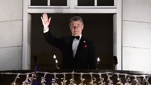 Колумбийский президент и лауреат Нобелевской премии мира 2016 года Хуан Мануэль Сантос в Осло Колумбийский президент и лауреат Нобелевской премии мира 2016 года Хуан Мануэль Сантос в Осло
