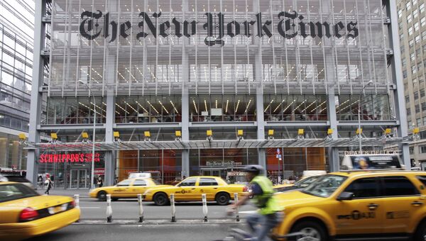 Здание редакции газеты New York Times в Нью-Йорке. Архивное фото Здание редакции газеты New York Times в Нью-Йорке. Архивное фото