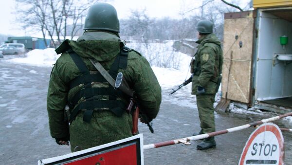 Блок-пост на окраине Горловки Донецкой области, на котором произойдет обмен военнопленными между ДНР и Украиной Блок-пост на окраине Горловки Донецкой области, на котором произойдет обмен военнопленными между ДНР и Украиной