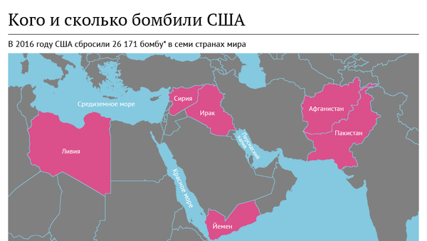 Кого и сколько бомбили США в 2016 году Кого и сколько бомбили США в 2016 году
