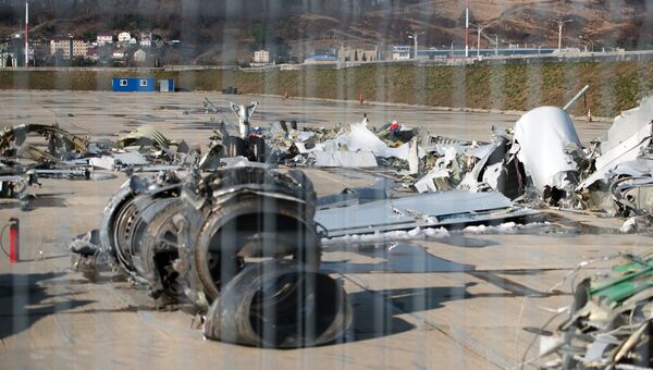 Обломки, упавшего у берегов Сочи самолета Минобороны РФ Ту-154, собранные на территории сочинского аэропорта Обломки, упавшего у берегов Сочи самолета Минобороны РФ Ту-154, собранные на территории сочинского аэропорта