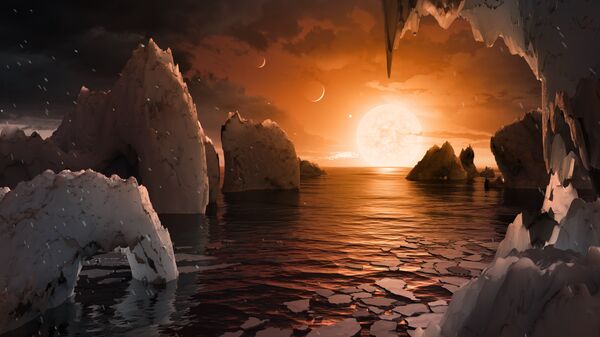 Так художник представил себе планету TRAPPIST-1f, ближайший кандидат на роль двойника Земли Так художник представил себе планету TRAPPIST-1f, ближайший кандидат на роль двойника Земли