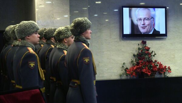 Церемония прощания с постоянным представителем РФ при ООН Виталием Чуркиным. Архивное фото Церемония прощания с постоянным представителем РФ при ООН Виталием Чуркиным. Архивное фото
