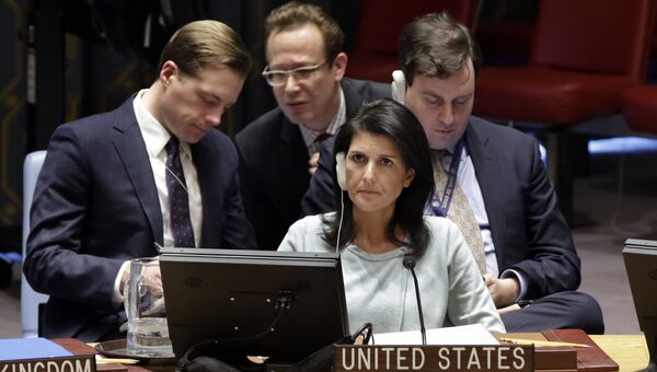 Постоянный представитель США при ООН Никки Хейли. Архивное фото Постоянный представитель США при ООН Никки Хейли. Архивное фото